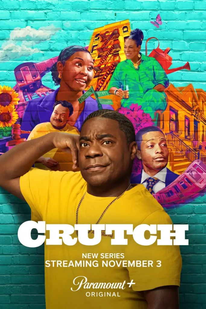 Crutch poster showing Tracy Morgan in front of a colorful Brooklyn mural