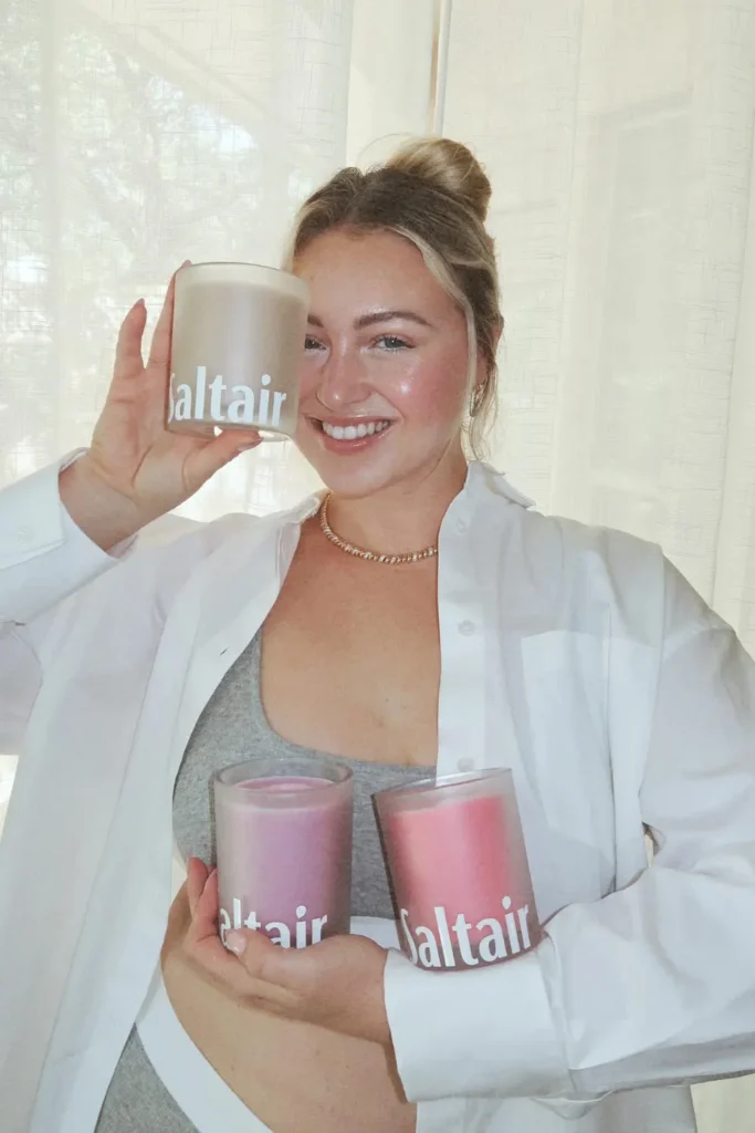 Iskra Lawrence promoting her body care brand Saltair