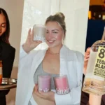Female model turned entrepreneur presenting her own brand