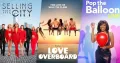 Poster collage of Selling the City, Love Overboard, and Pop the Balloon LIVE, three TV shows canceled after one season