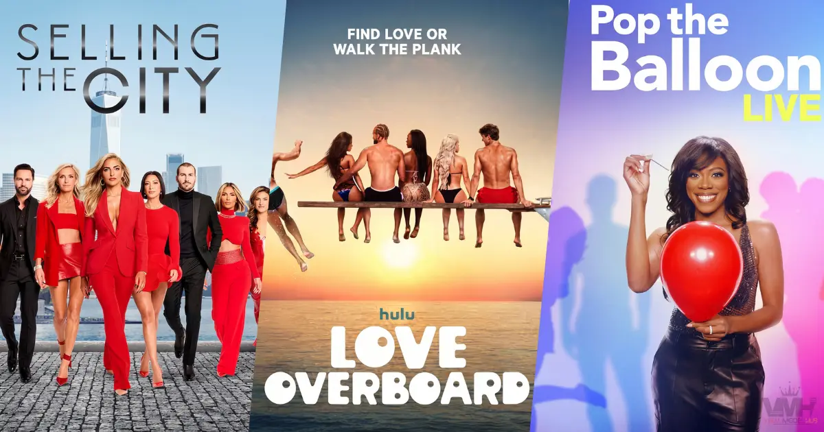 Poster collage of Selling the City, Love Overboard, and Pop the Balloon LIVE, three TV shows canceled after one season